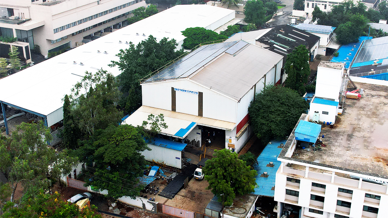 Aerial view of R&D Therm's manufacturing facility in MIDC Satpur, Nashik